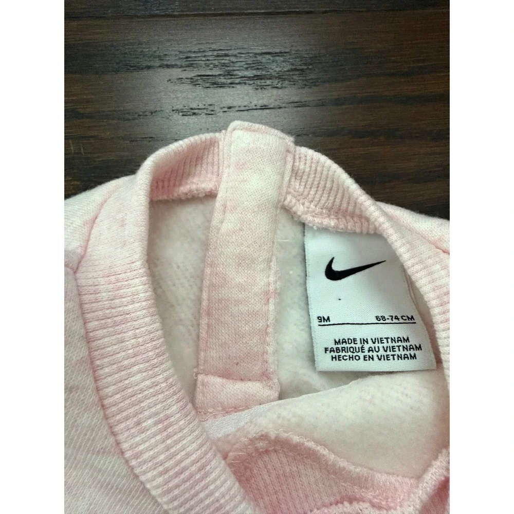 Nike Kids 2-Piece Fleece Sweatshirt Jogger Set Pink Foam Heather 9M 56M188-AAR